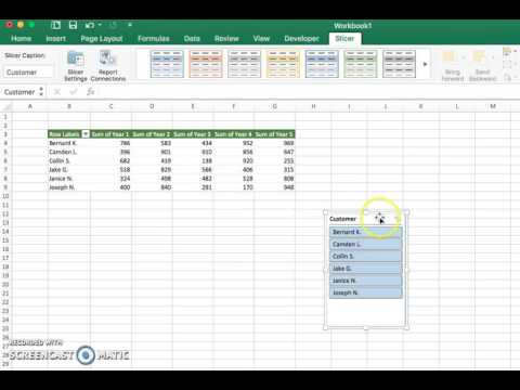 Excel Slicer For Mac