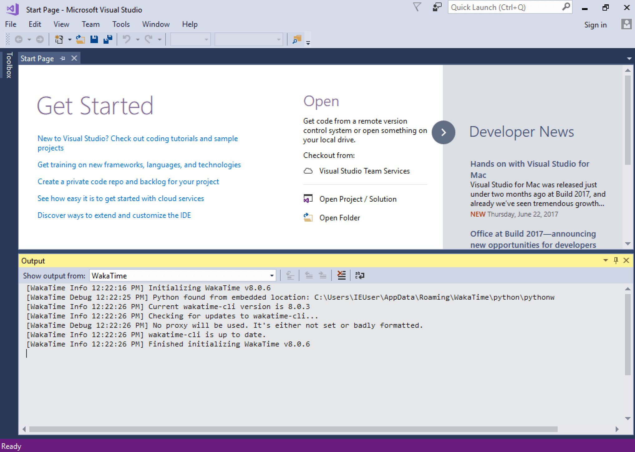 Visual Studio For Mac Output Window